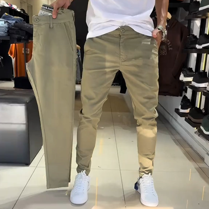 Matteo™ | Pantaloni Casual Slim-Fit in Tessuto Monocolore da Uomo