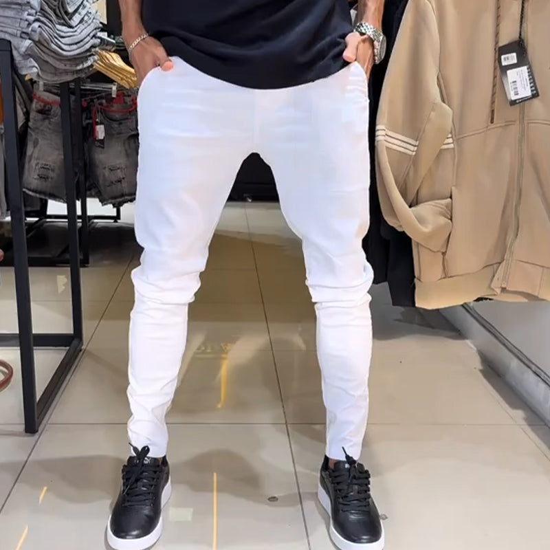 Matteo™ | Pantaloni Casual Slim-Fit in Tessuto Monocolore da Uomo