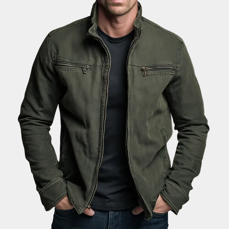 Dario | Giacca vintage in cotone con cerniera