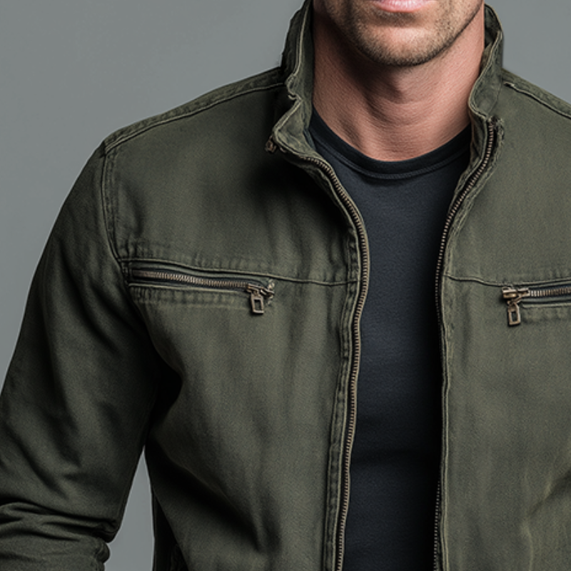 Dario | Giacca vintage in cotone con cerniera