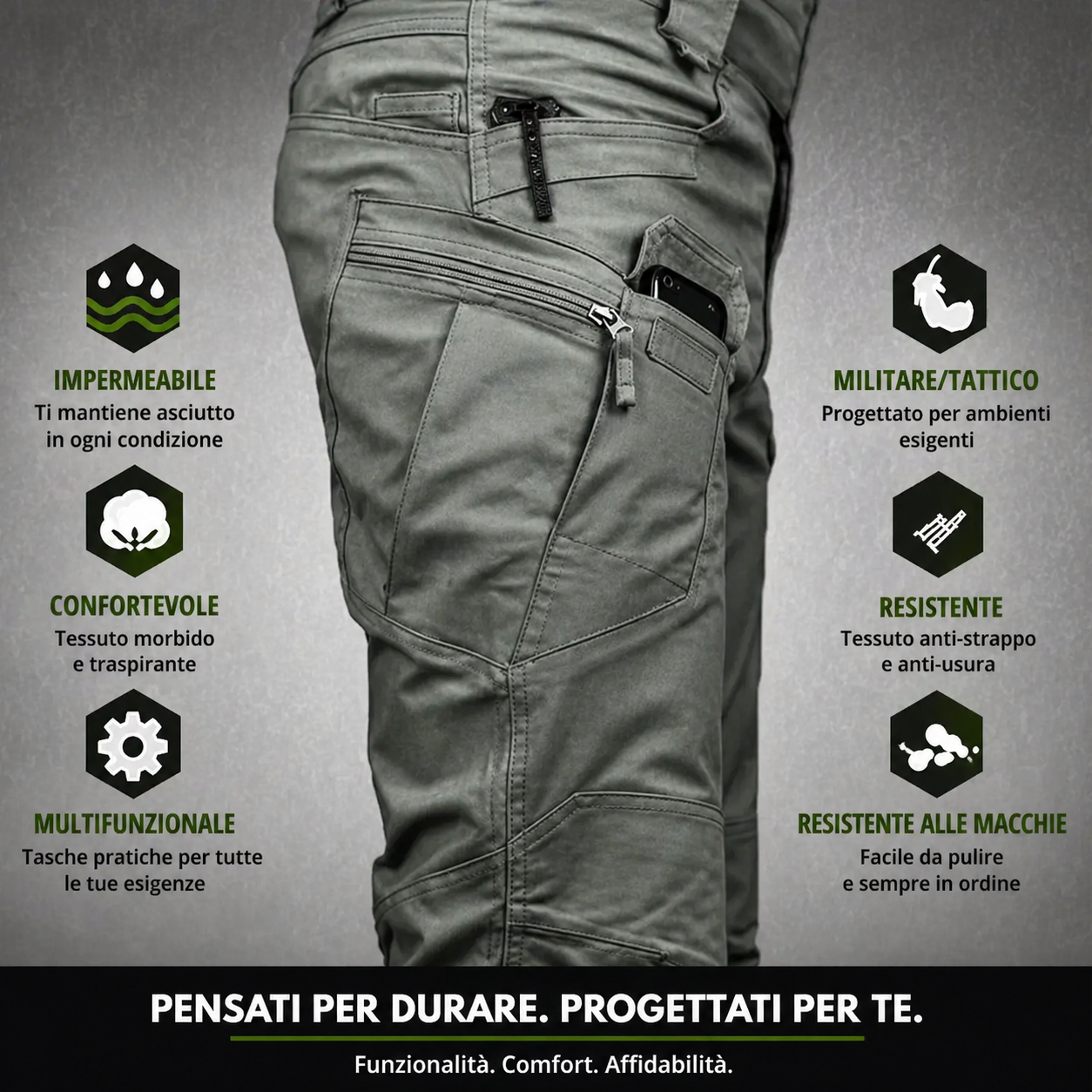 Carlo – Pantaloni Cargo Tattici