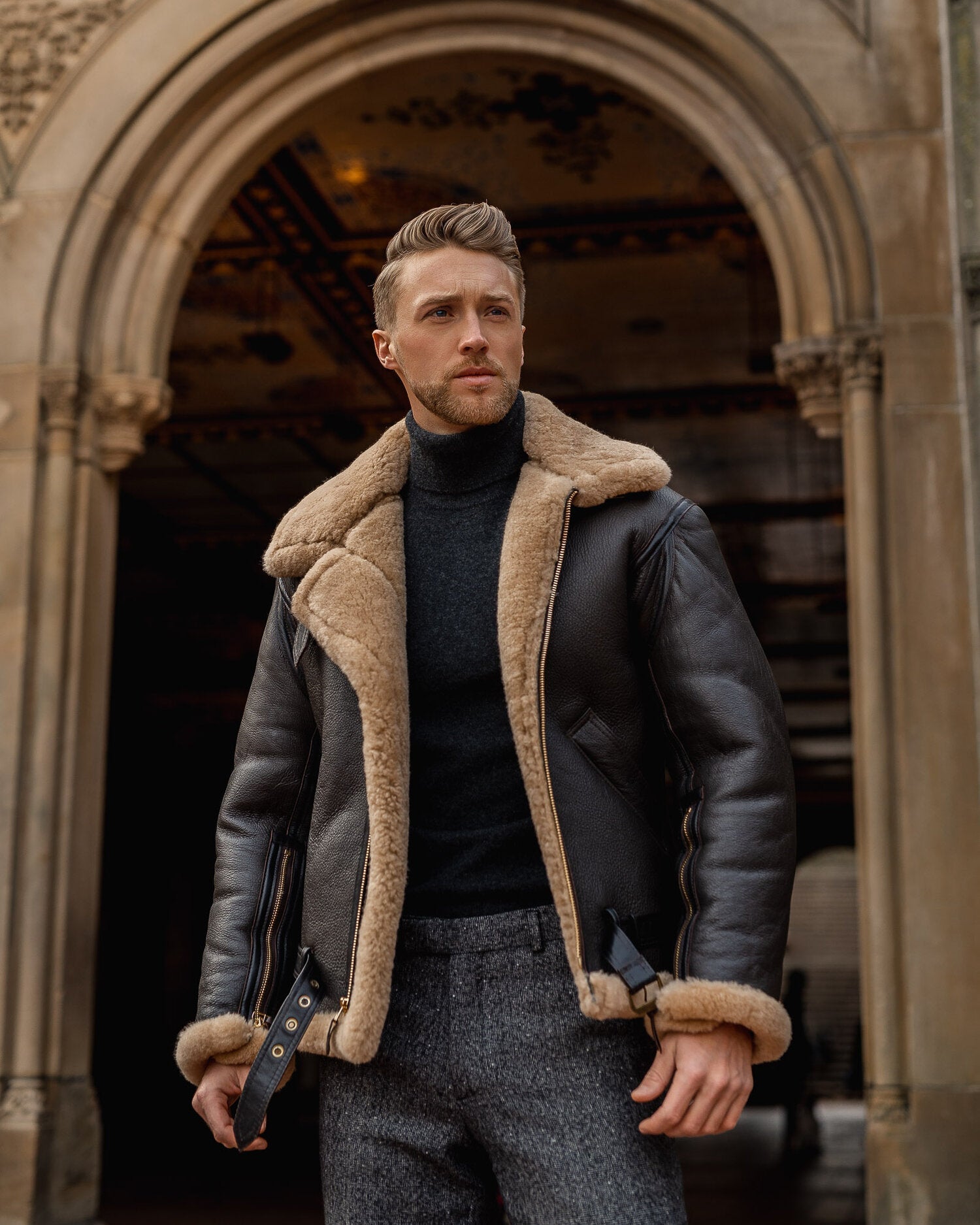 Raf - Giacca da pilota in shearling - Pelle