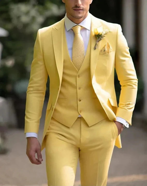 Completo da Uomo Classico 3 Pezzi per Ospiti di Matrimonio