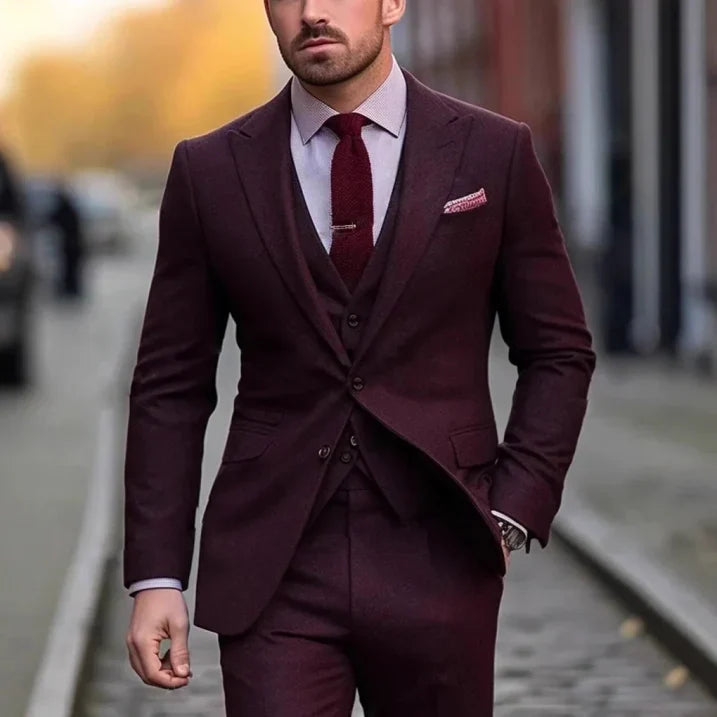 Completo da Uomo Classico 3 Pezzi per Ospiti di Matrimonio
