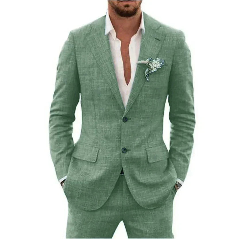 Completo da Uomo Moderno Leggero per Ospiti di Matrimonio 2 Pezzi