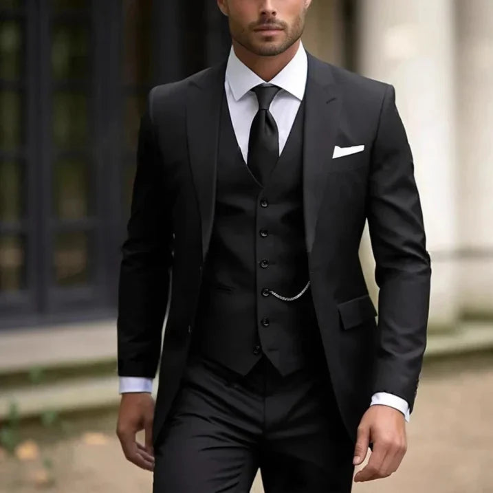 Completo da Uomo Classico 3 Pezzi per Ospiti di Matrimonio