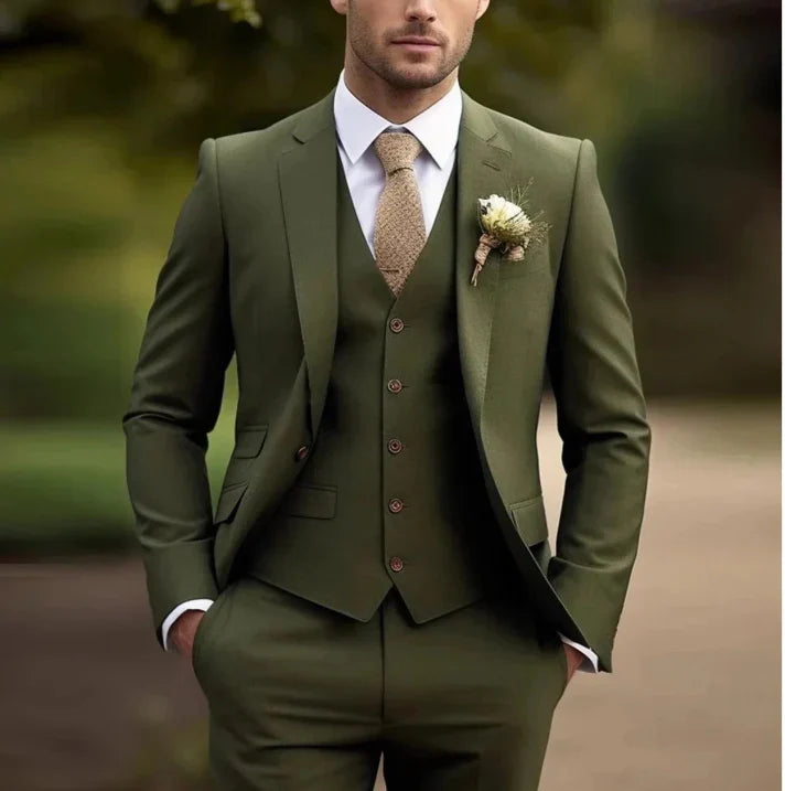 Completo da Uomo Classico 3 Pezzi per Ospiti di Matrimonio