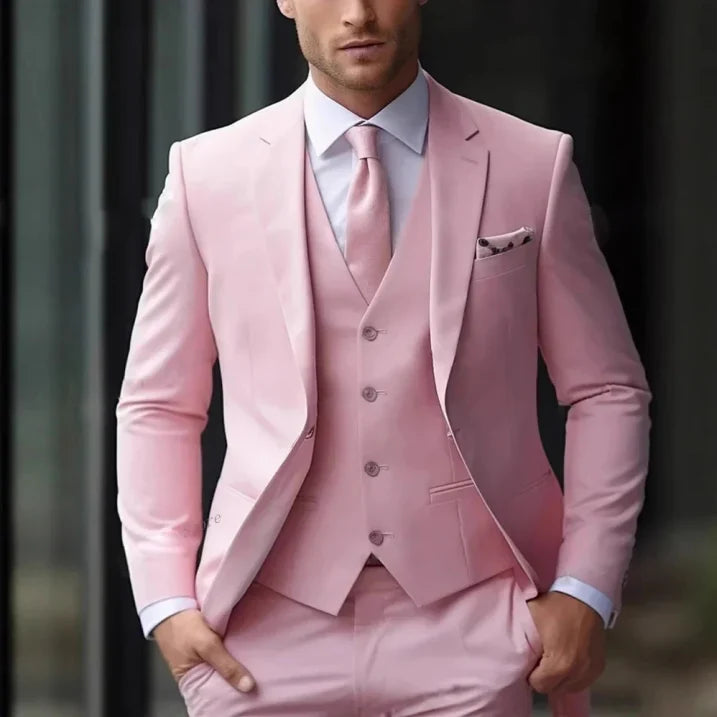 Completo da Uomo Classico 3 Pezzi per Ospiti di Matrimonio