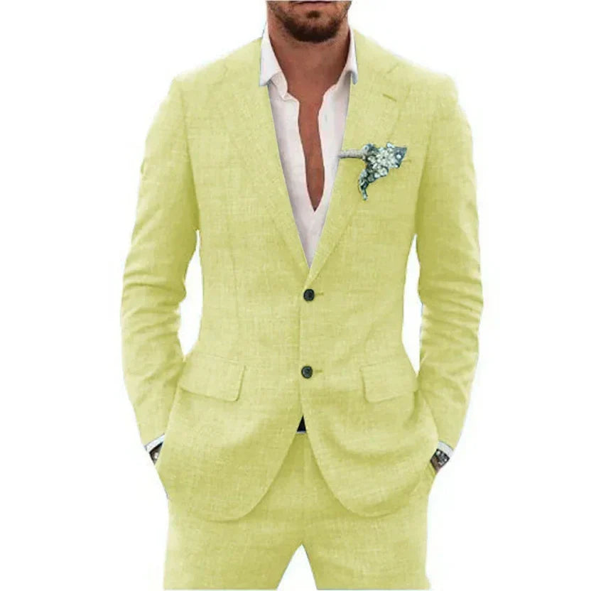 Completo da Uomo Moderno Leggero per Ospiti di Matrimonio 2 Pezzi