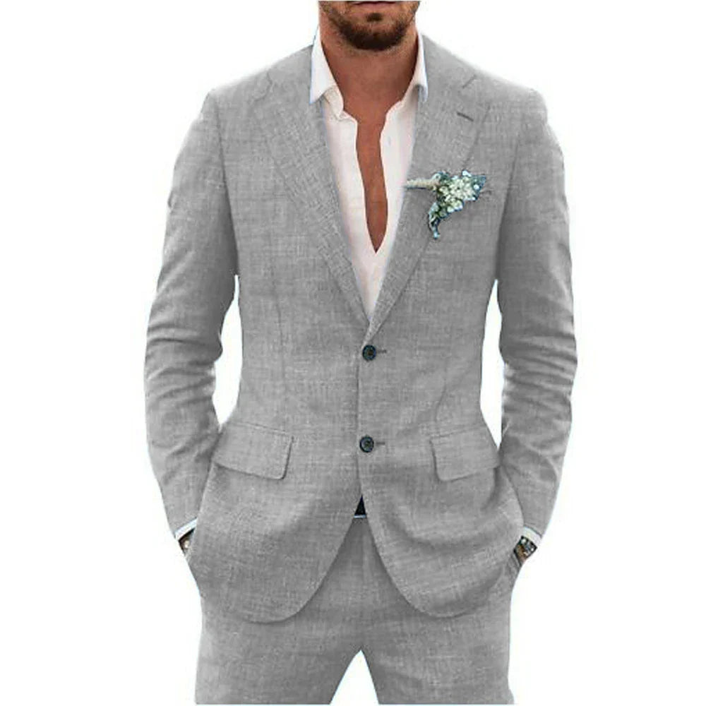 Completo da Uomo Moderno Leggero per Ospiti di Matrimonio 2 Pezzi