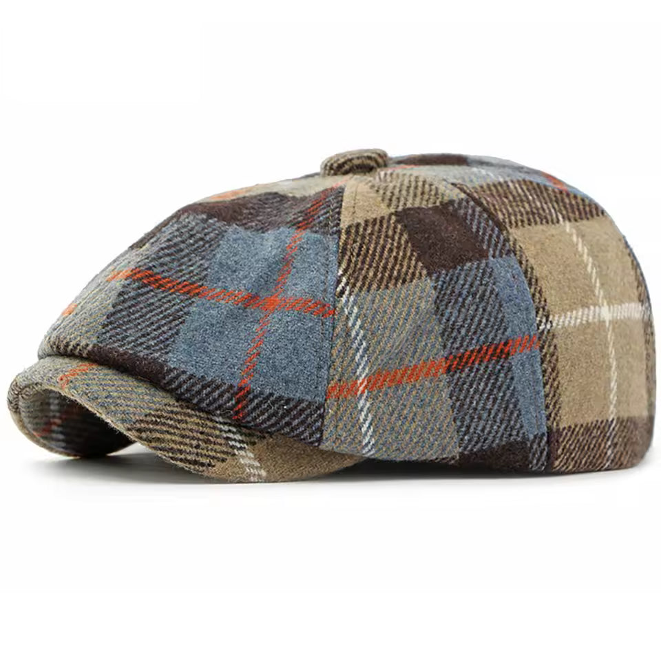 Cappello Newsboy a Quadri Invernale