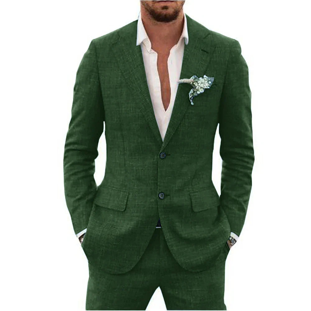 Completo da Uomo Moderno Leggero per Ospiti di Matrimonio 2 Pezzi
