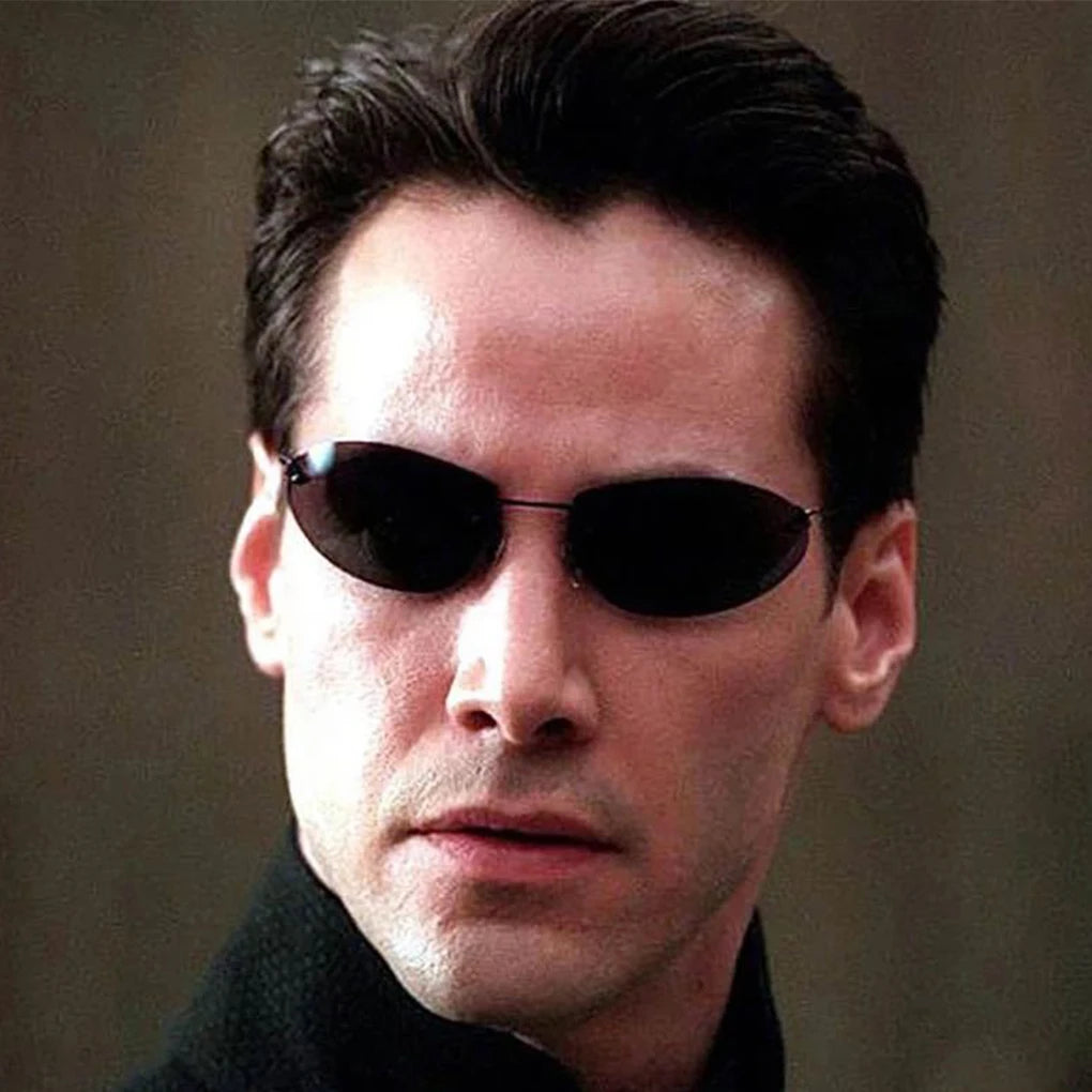 Occhiali da sole polarizzati senza montatura stile Matrix