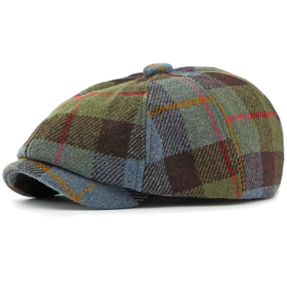 Cappello Newsboy a Quadri Invernale