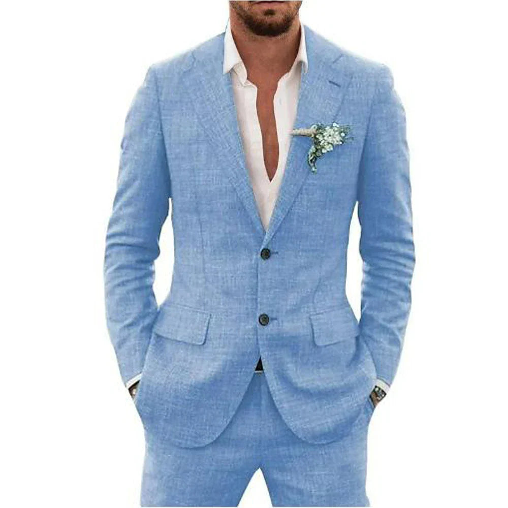 Completo da Uomo Moderno Leggero per Ospiti di Matrimonio 2 Pezzi
