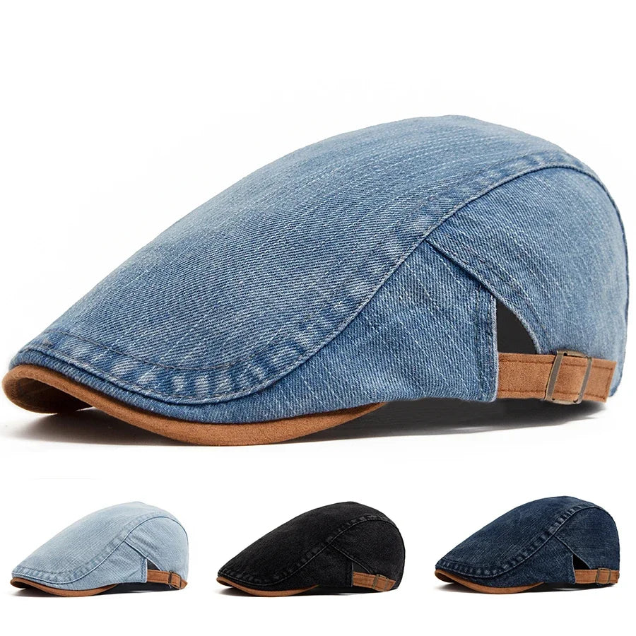 Thijs - Cappello Piatto in Denim Premium – Stile Senza Tempo & Comfort Quotidiano.
