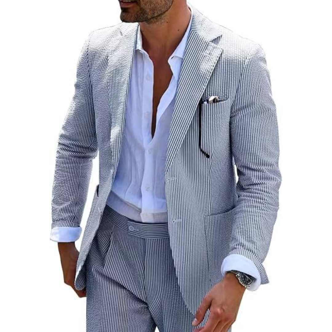 Completo da Sposo a Righe per Uomo | Due Pezzi