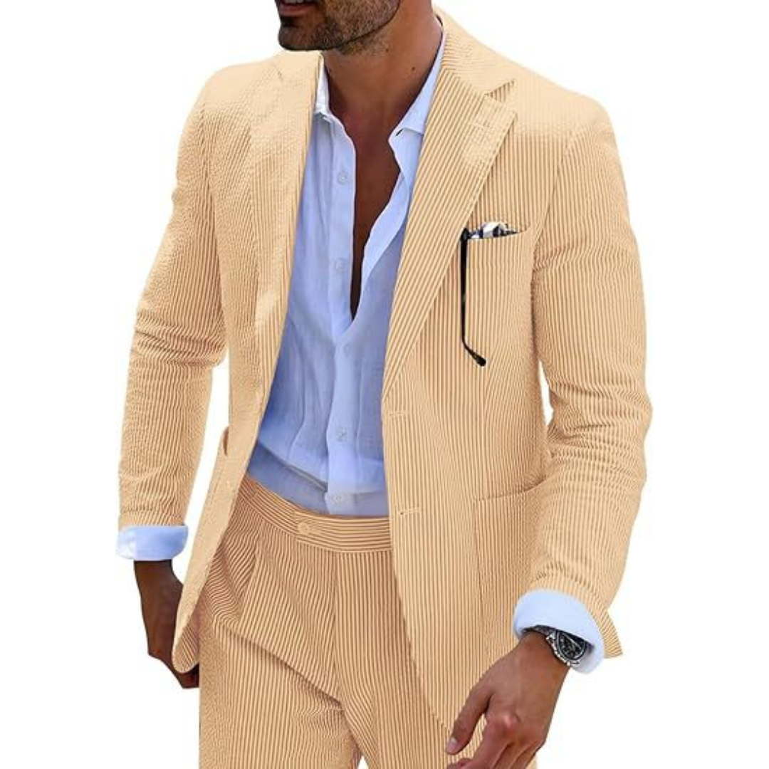Completo da Sposo a Righe per Uomo | Due Pezzi