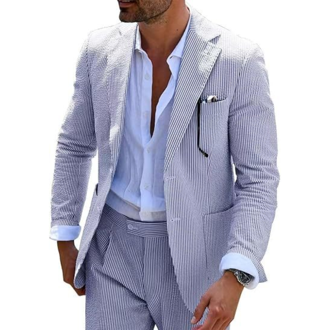 Completo da Sposo a Righe per Uomo | Due Pezzi