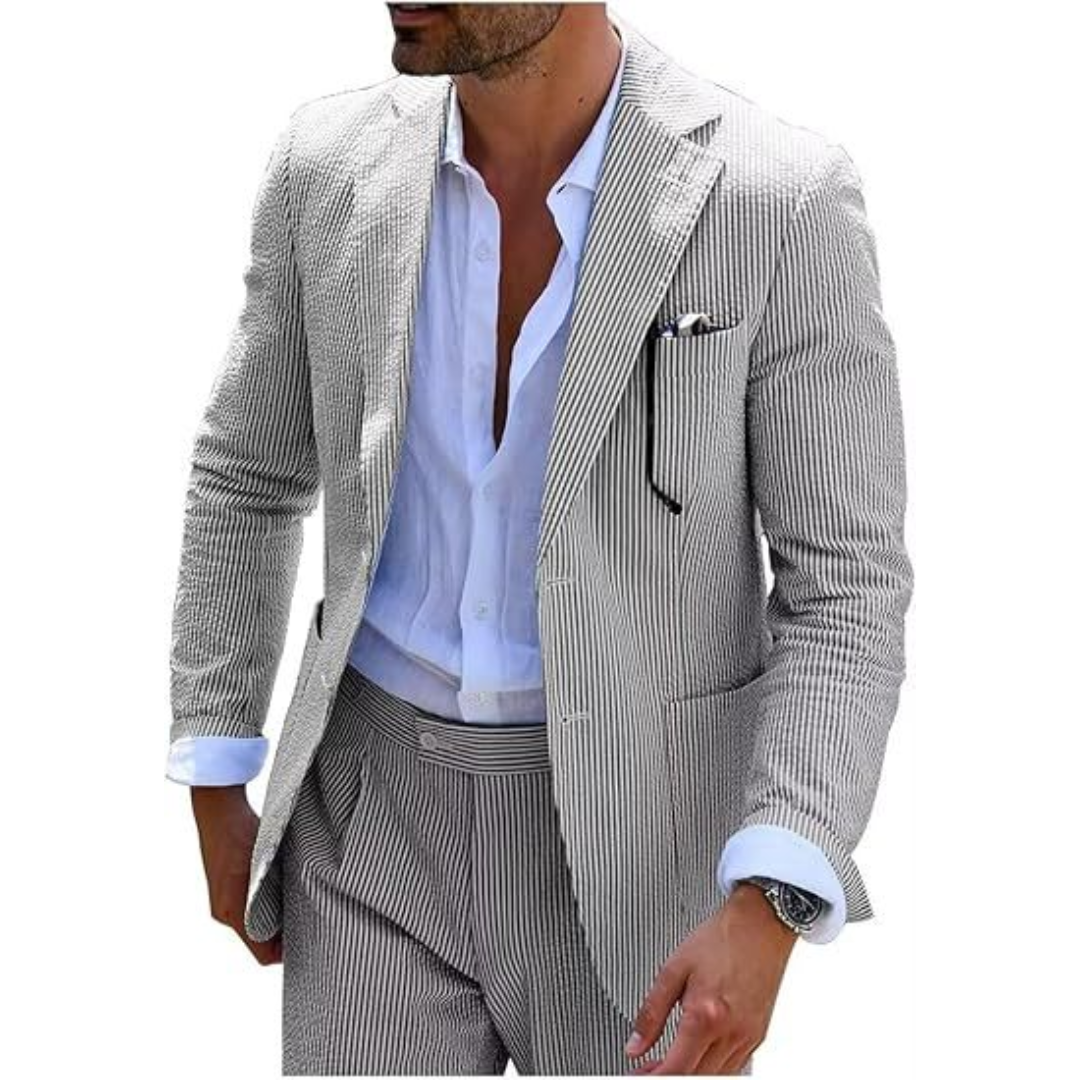 Completo da Sposo a Righe per Uomo | Due Pezzi