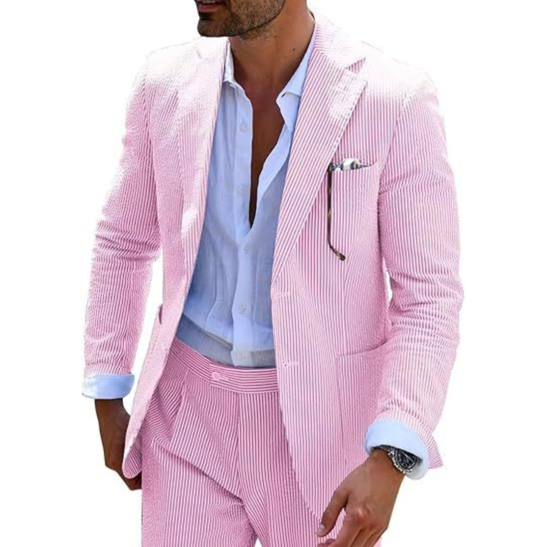 Completo da Sposo a Righe per Uomo | Due Pezzi