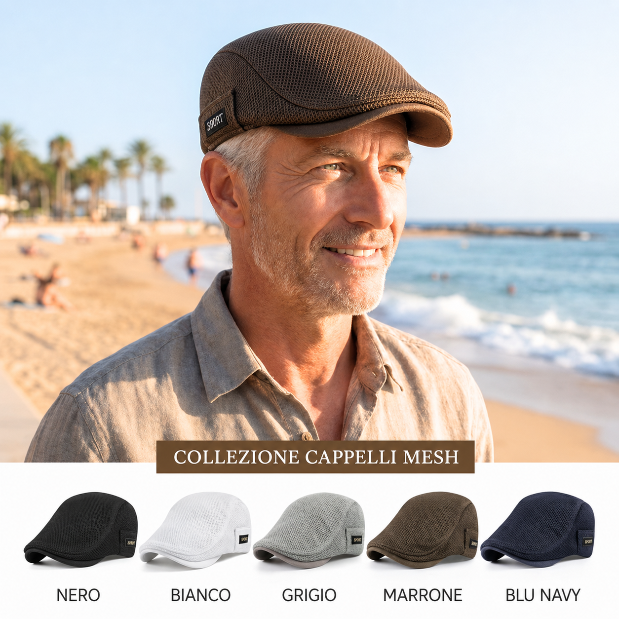Cappello a Rete - Cappello casual piatto per uomini